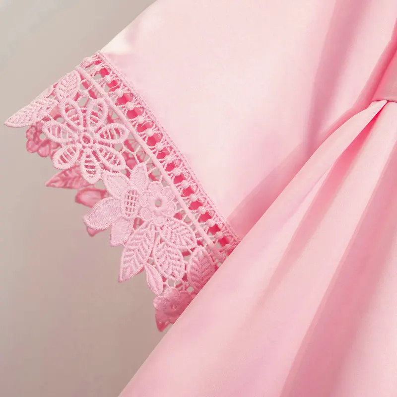 Satin Lace Robe Bride Robe Bridesmaid Robes Bridal Wedding Robe Bathrobe Sleepwear Dressing White Robes