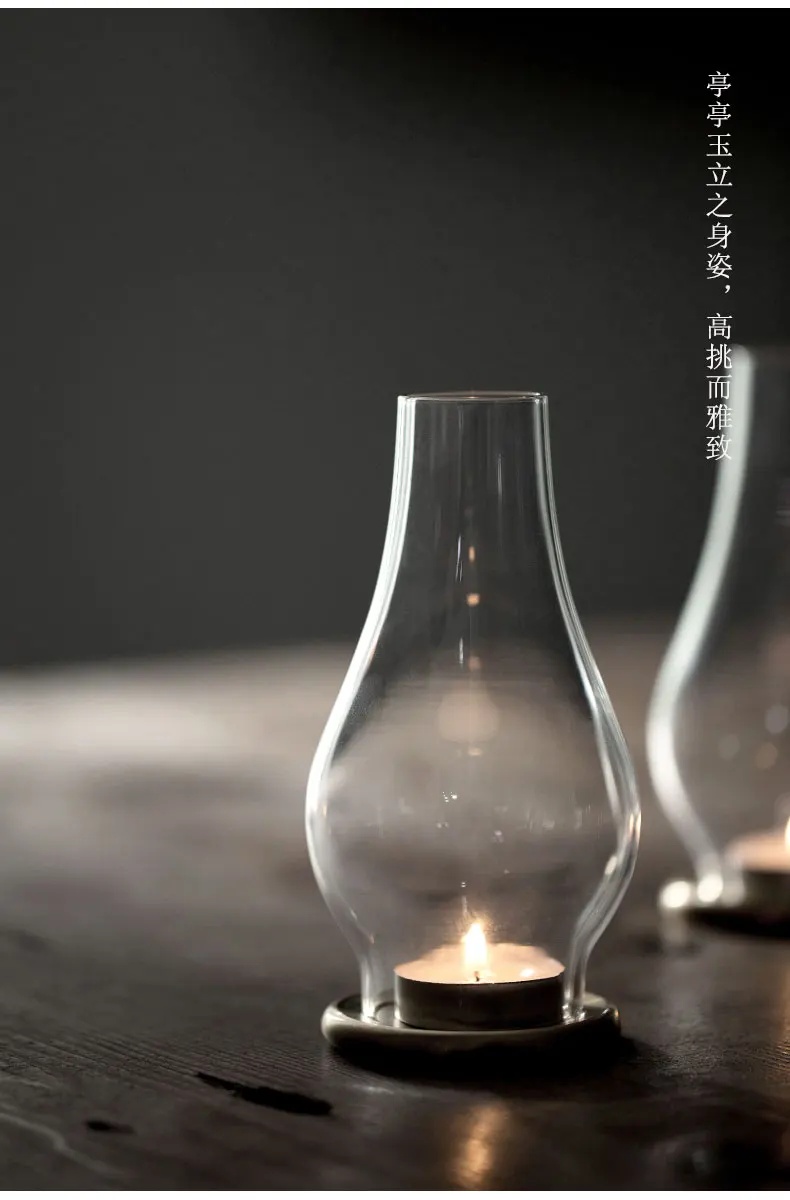 

Nordic Transparent Candle Holder Vintage Glass Wrought Iron Candle Holder Simple Modern Suporte Vela Wedding Centerpieces WB50ZT