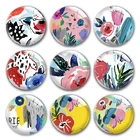 Ручная работа, Рисованные цветы, круглые фото Стеклянные Кабошоны, демонстрация, плоская задняя часть, сделай сам, collier, ювелирное изделие, фурнитура для аксессуаров