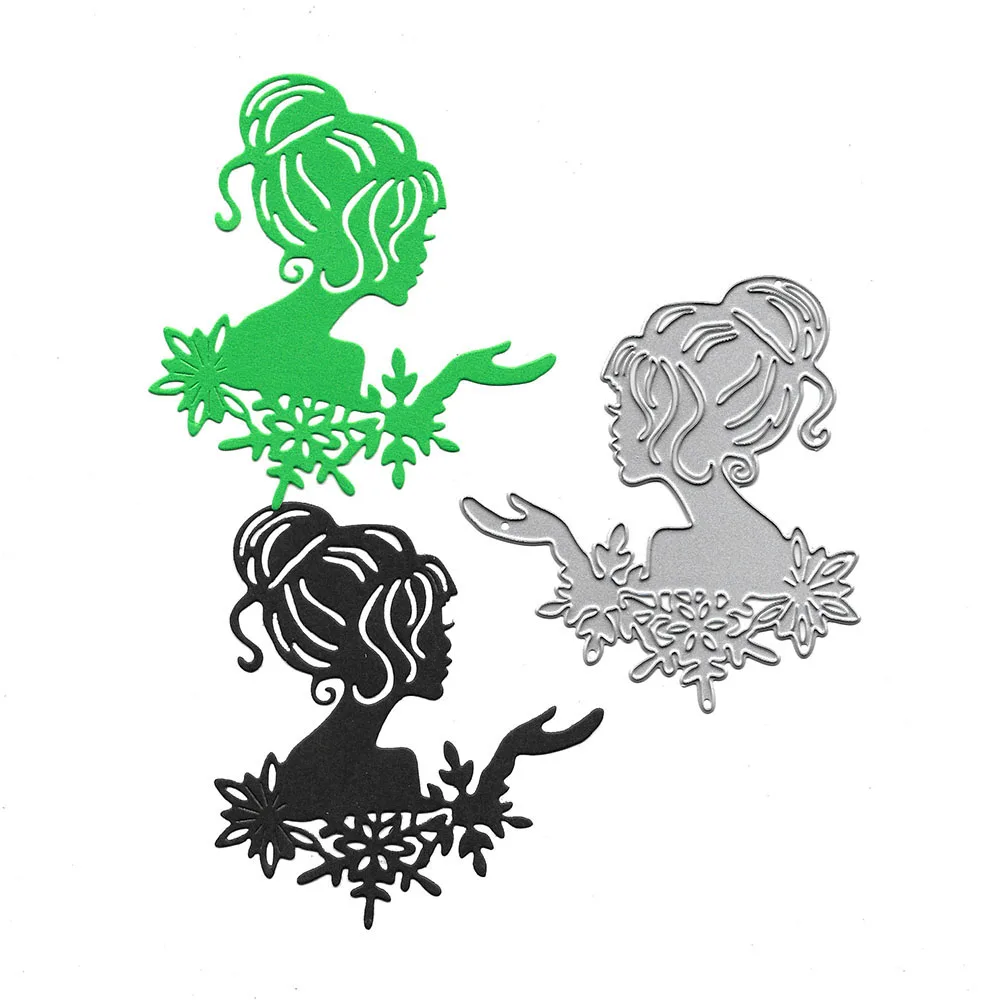 Красота девушка металлический Трафаретный вырубной штамп Скрапбукинг папки для