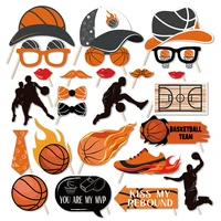 25pcs sports basketball fans the world cup team baby shower party photo booth props happy birthday party decorations photo props