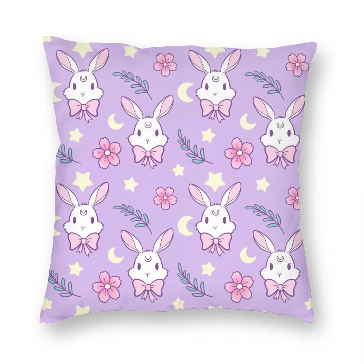 

Чехол с квадратной подушкой Sakura Bunny Purple Nikury, чехол из полиэстера, льна, бархата, с принтом, на молнии, декор для дивана, подушки, чехол, оптовая ...