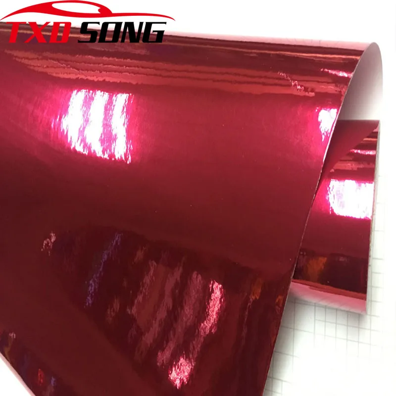 

10/20/30/40/50x152 см розовая красная Хромовая виниловая пленка Гибкая Хромированная пленка для кузова автомобиля Наклейка для автомобиля без пузы...