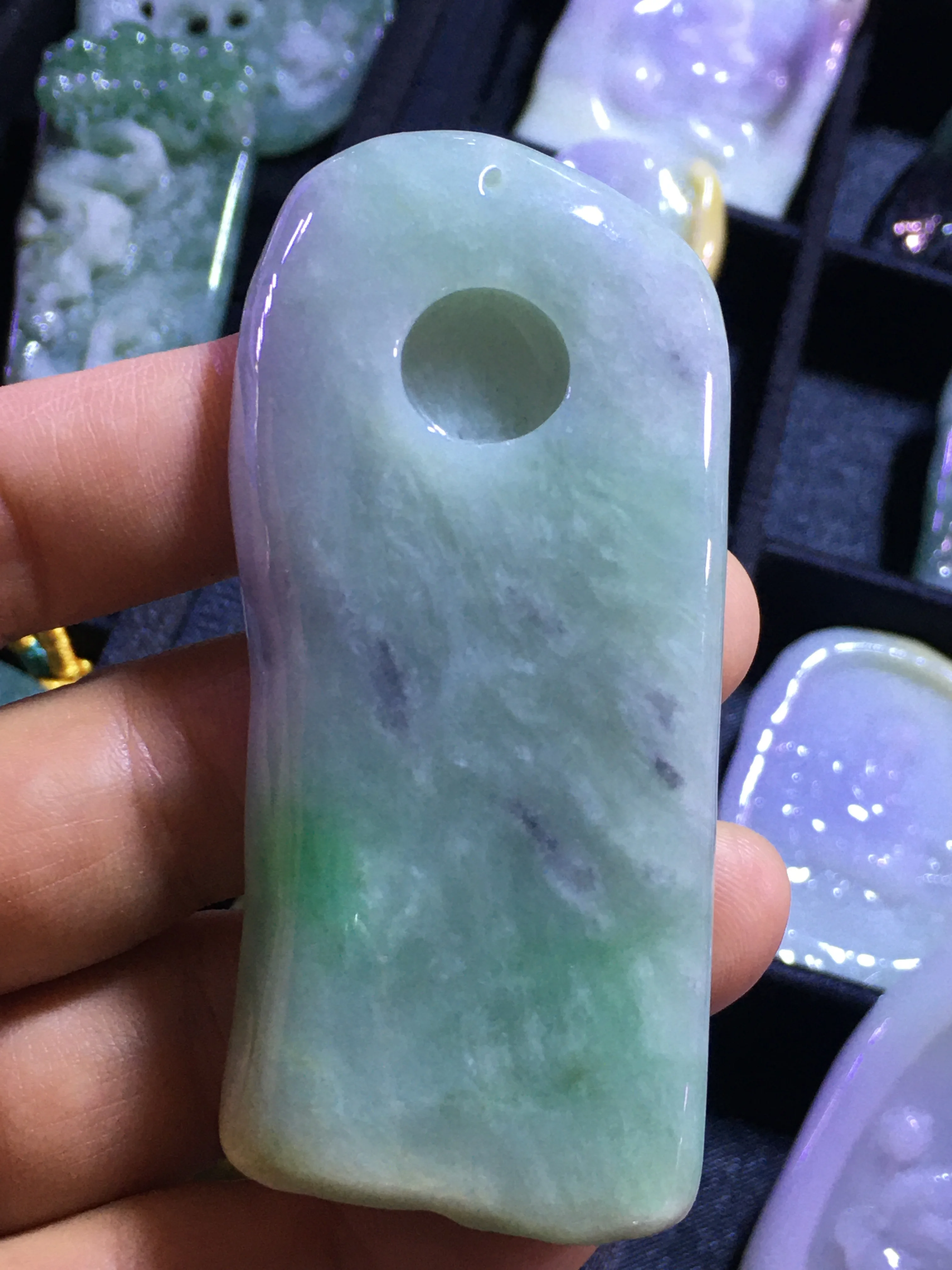 

Real 7A Myanmar jade Hand-Carved Buddha jade guan yin enlightenment green jade pendant necklace pendants jewelry jade necklaces