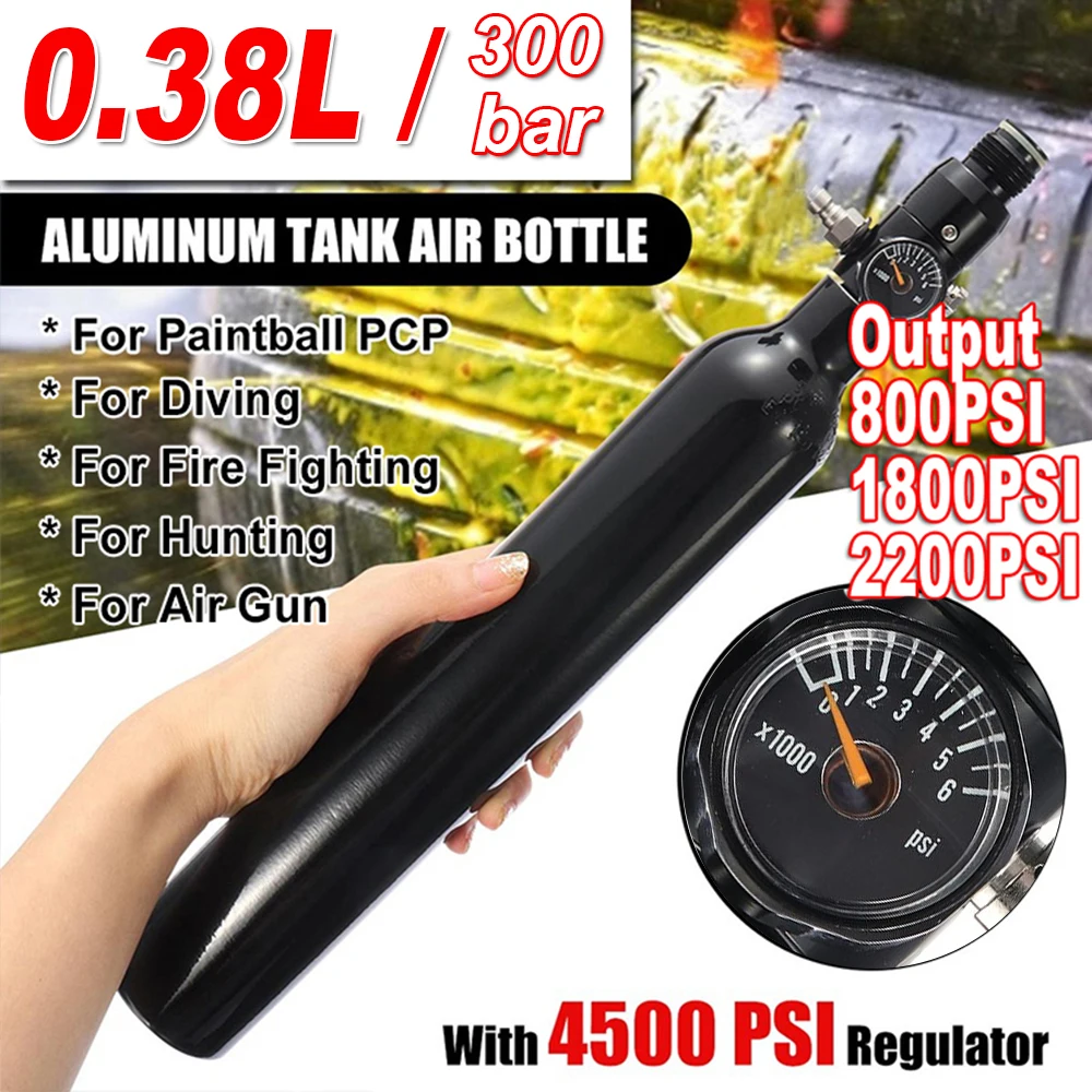 

Баллон 5/8 л 4500psi/30 мпа для пейнтбола, бака HPA, бутылка 380CC CO2, для сода, потоковый цилиндр с резьбой регулятора,-18 дюймов