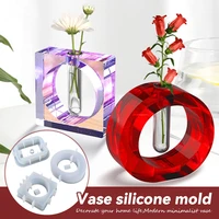 diy crystal epoxy mold test tube vase modern simple hollow vase branches hydroponic flower silicone mould home crafts decor