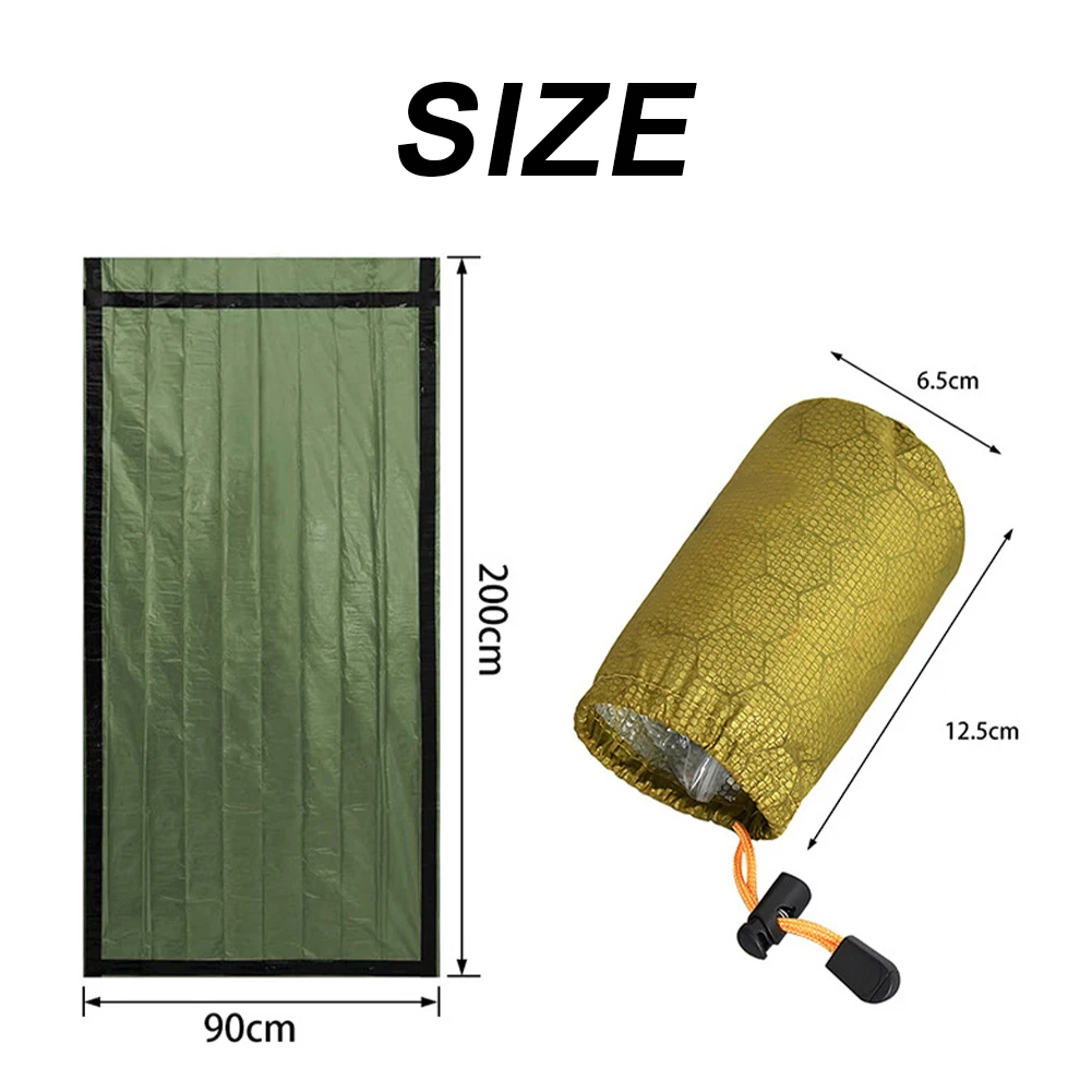

Emergency Sleeping Bag Emergency First Aid Sleeping Bag PE Aluminum Film Tent For Outdoor Camping and Hiking Sun Protection
