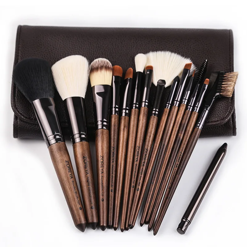 

Makeup Set Spot 15 Black Walnut Wooden Handle Nylon Hair Makeup Brush Set