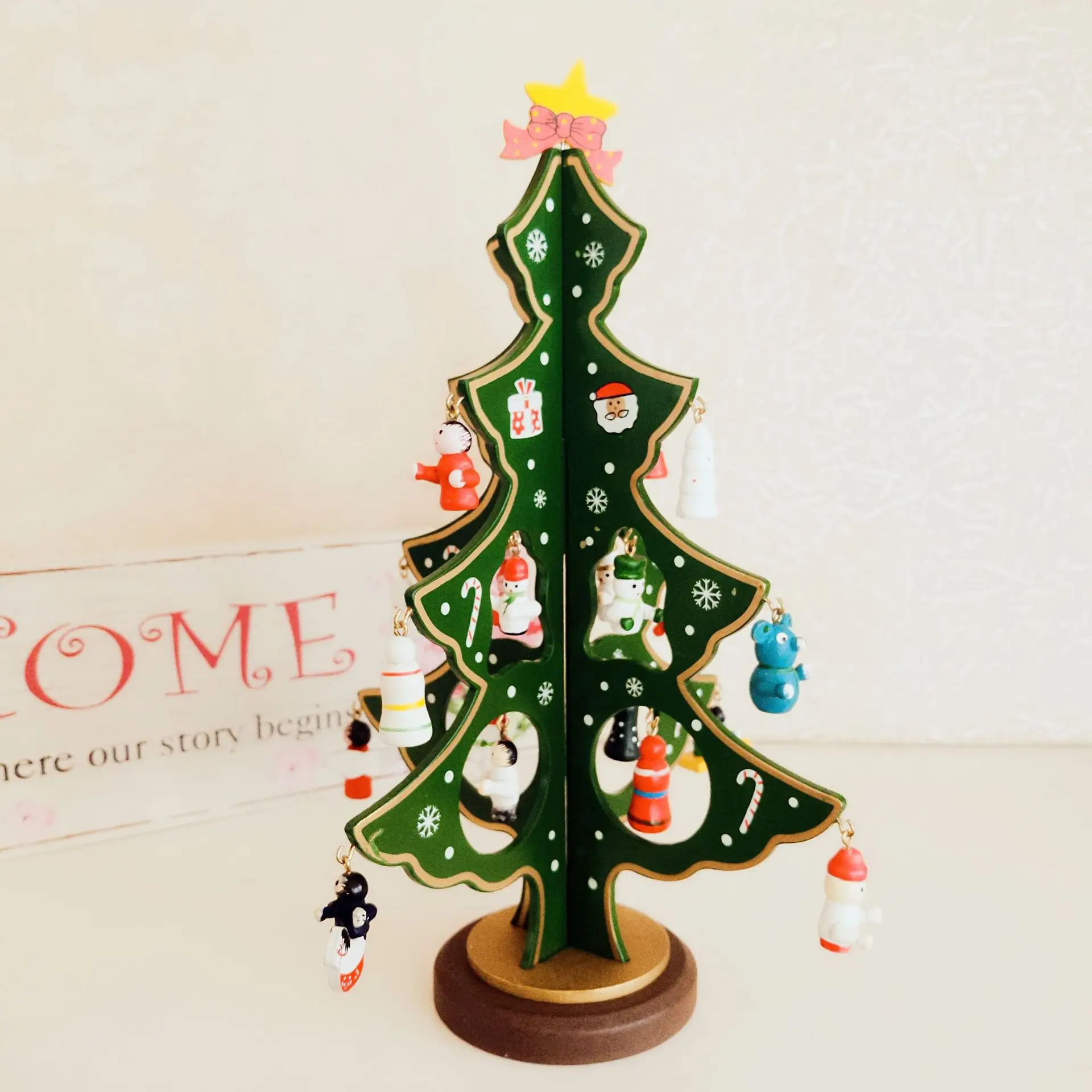 

Деревянные елочные украшения, новые настольные украшения, праздничные подарки, креативные винтажные деревянные украшения ручной работы