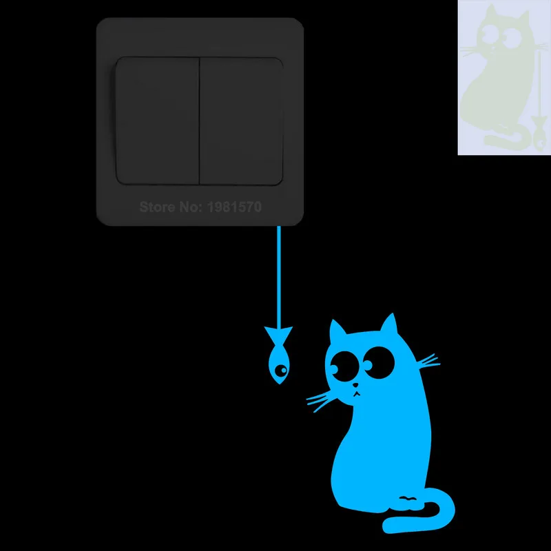 Светящиеся наклейки NICELET кошки для детской комнаты