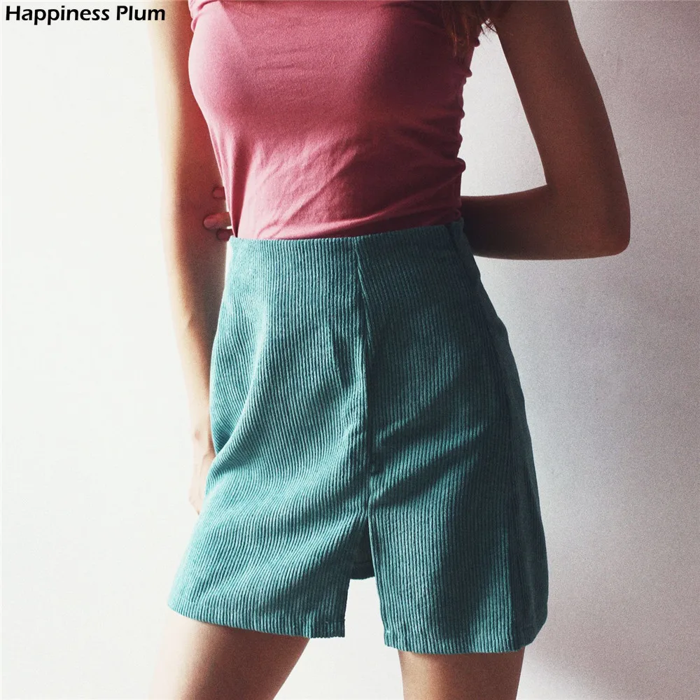 

Autumn Winter 2021 Ins Net Red High Waist Women's Clothes Corduroy Half-length Skirt Pure Color Vent A Short Skirt Girl