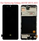Оригинальный A515F ЖК дисплей Super Amoled для Samsung Galaxy A51 дисплей с рамкой SM-A515F сенсорный ЖК-экран с цифровым преобразователем в сборе
