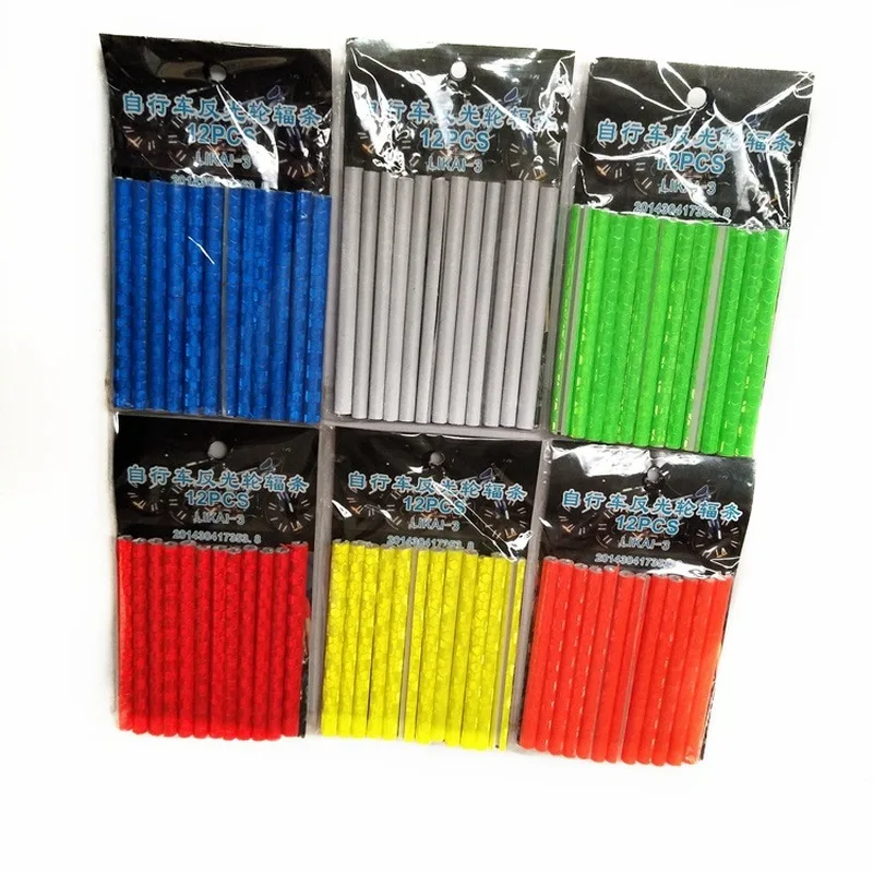 

36Pcs Bike Bicycle Wheel Spokes Reflective Sticker Tube Warning Safety Light DIY Cycling Reflector Reflective Tubes Hot Sale