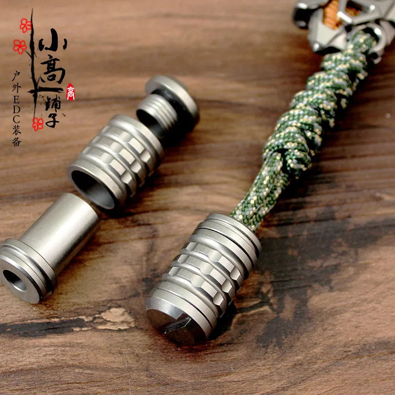 

Titanium Rope Paracord Beads Outdoor EDC Multi Tools Keyring Accessories Bracelet DIY Bead Phone Pendant