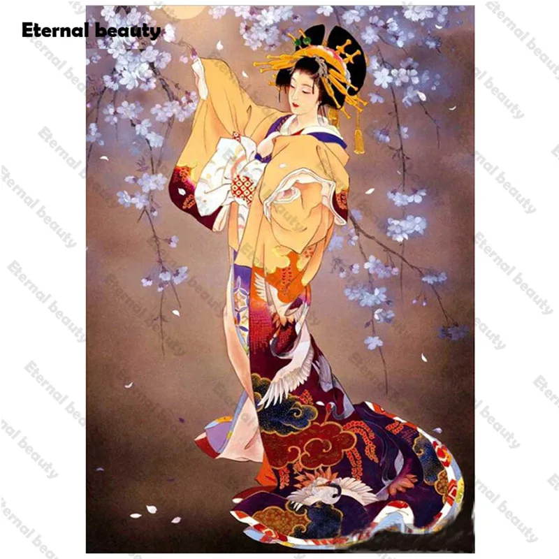 

Japanese Style Diamond Painting Full Square/Round Drill Home Decor Rhinestone Diamond Embroidery Cross Stitch Figure Paintings