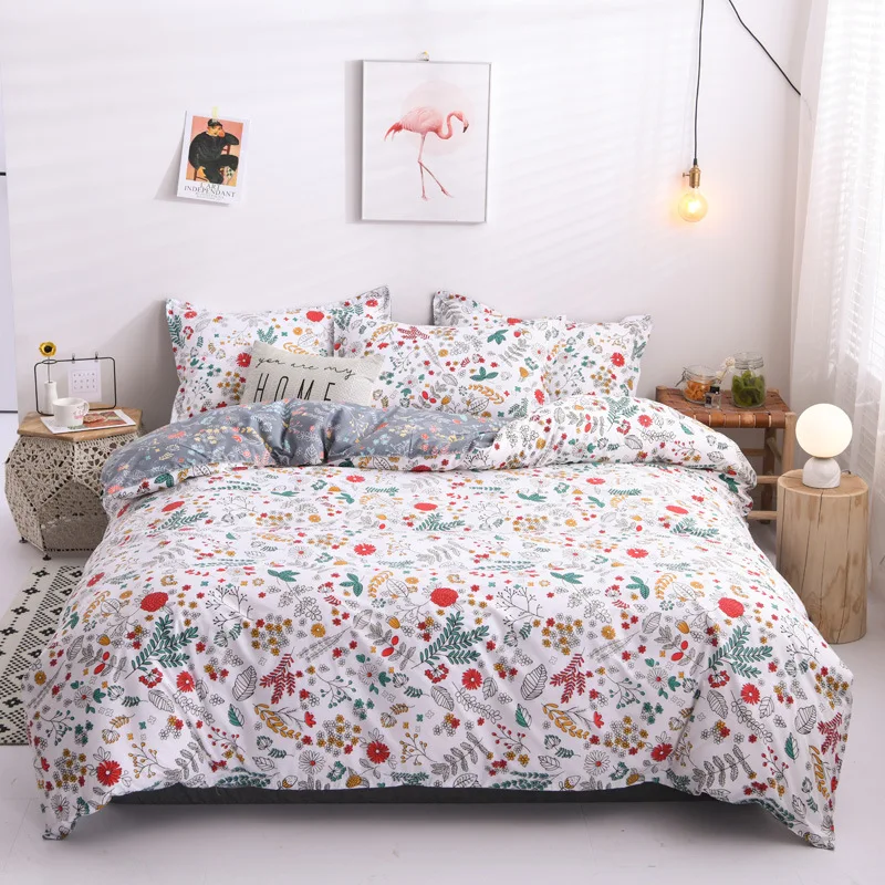 

Christmas tree bedding set red duvet cover flower bed set pastoral bedclothes 3or 4pcs/set bed linen set 2020 new year home bed