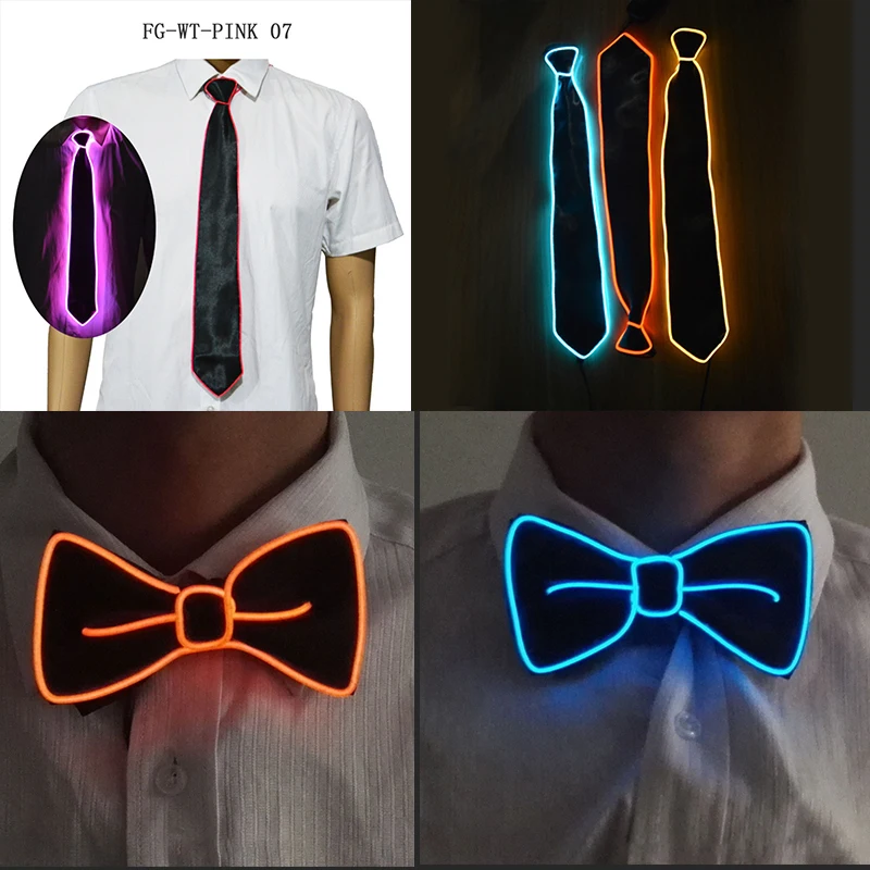Цветной провод бабочка светящийся галстук для вечерние украшения DJ бар клуб