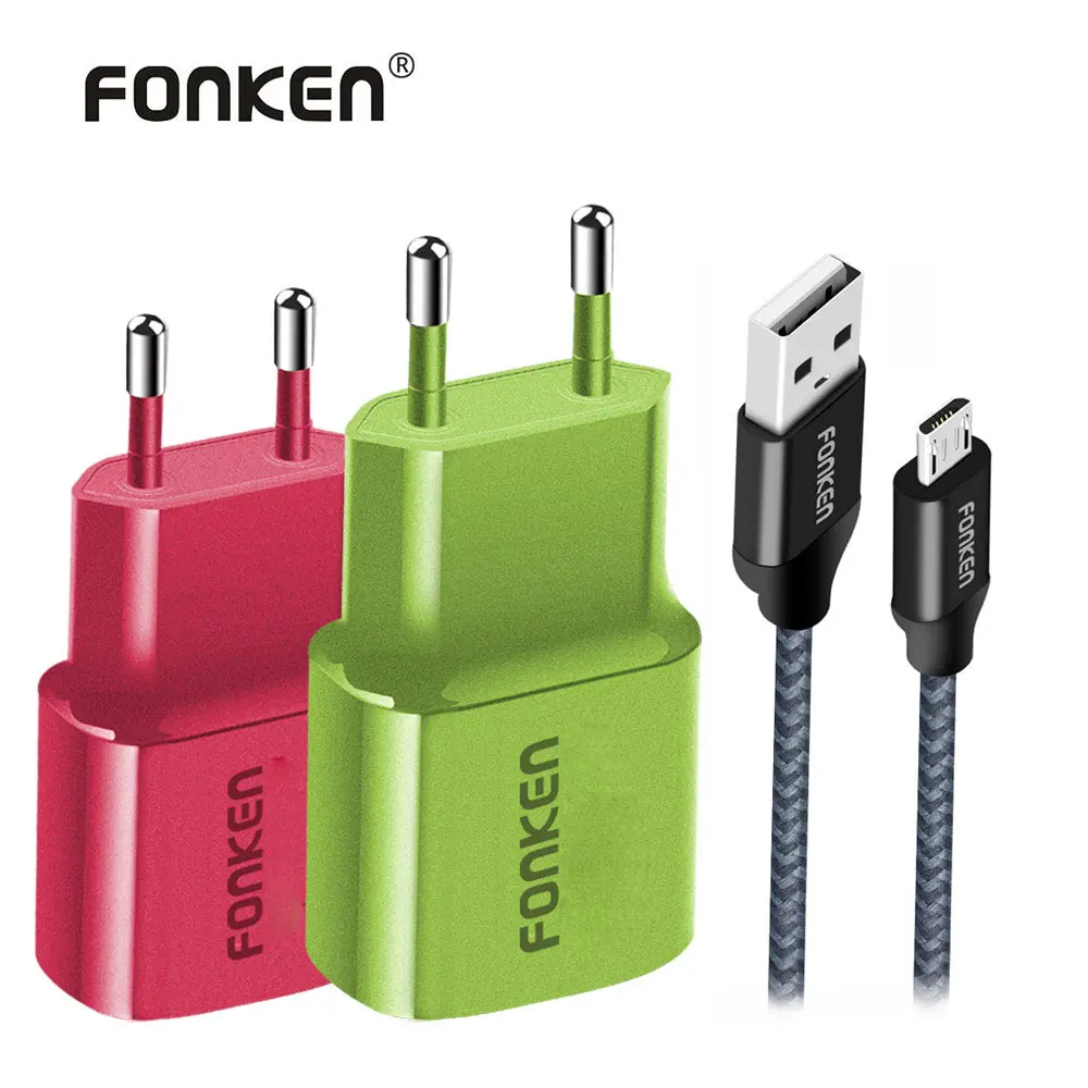 Яркое USB зарядное устройство FONKEN Quick Charge 3,0 быстрое зарядное устройство QC3.0 QC2.0 18 Вт с быстрым зарядным кабелем для адаптера мобильного телефона