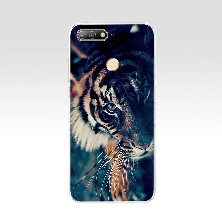 Silicon case for huawei Y6 Prime 2018 Super cat Painting Soft TPU Back Cover full 360 shockproof 3 | Мобильные телефоны и