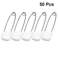50pcs 55mm plastic safety pin saliva towel pin plastic end baby kids cloth diaper pins stainless steel traditional safety pins