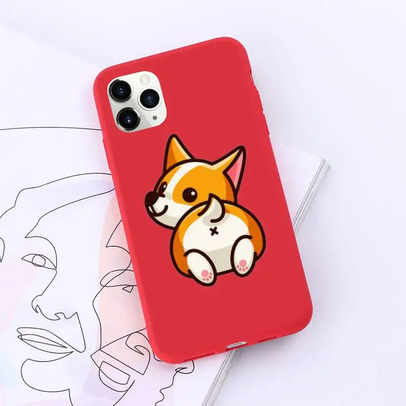 

Cute Corgi Butt Animal Phone Case Candy Color for iPhone 11 12 pro XS MAX 8 7 6 6S Plus X 5S SE 2020 XR