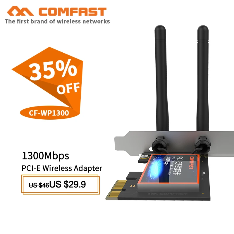 

1300 Мбит/с двухдиапазонный Настольный WiFi PCI-E беспроводной wifi адаптер 802.11ac/b/g/n PCI-Express 1X/4X/8X/16X сетевая карта