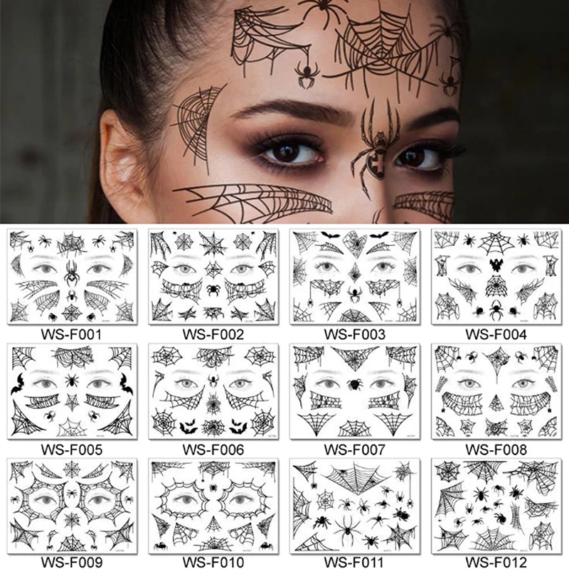 Наклейка на Хэллоуин временная тату наклейка лицо для мужчин шея мальчиков