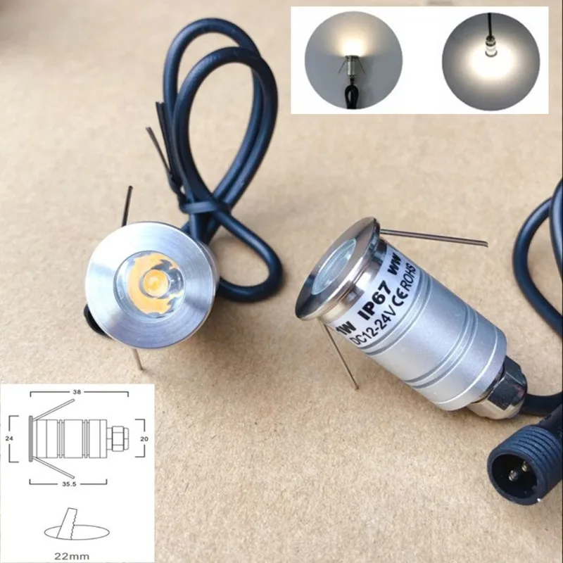 12V водонепроницаемый 1W IP67 Мини светодиодный подземный свет открытый наземный Сад