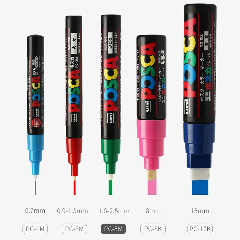 UNI POSCA PC-1M PC-3M PC-5M постер ручка для рекламы ручная роспись комиксы рисунок круглая