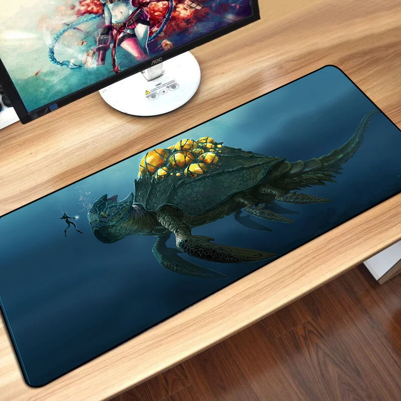 for subnautica gaming mouse pad rubber xl 800x300mm computer mousepad lockedge large keyboard soft mat anti silp for pc laptop free global shipping