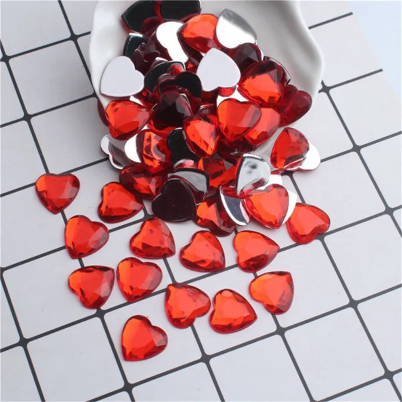 

Julie Wang 20PCS 20/25mm Red Heart Shape Acrylic Cabochons Flatback Jewelry Making Accessory Embellishment Clothing Decor