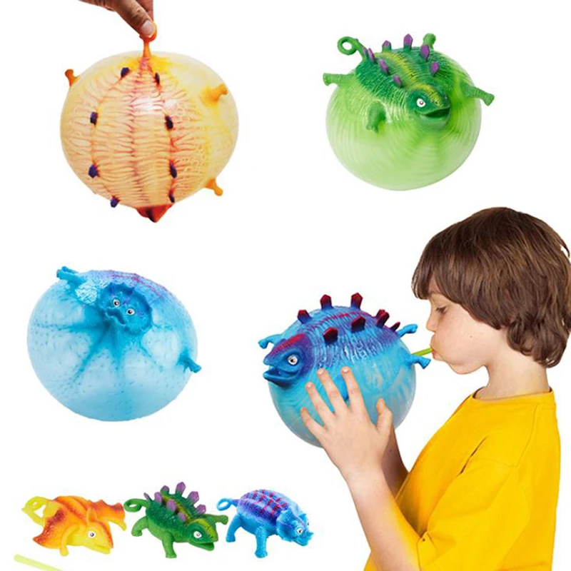 

1 шт. интересные и милым динозавром антистресс игрушечные надувные животные Squeeze Мягкие шар вечерние подарок Разные цвета