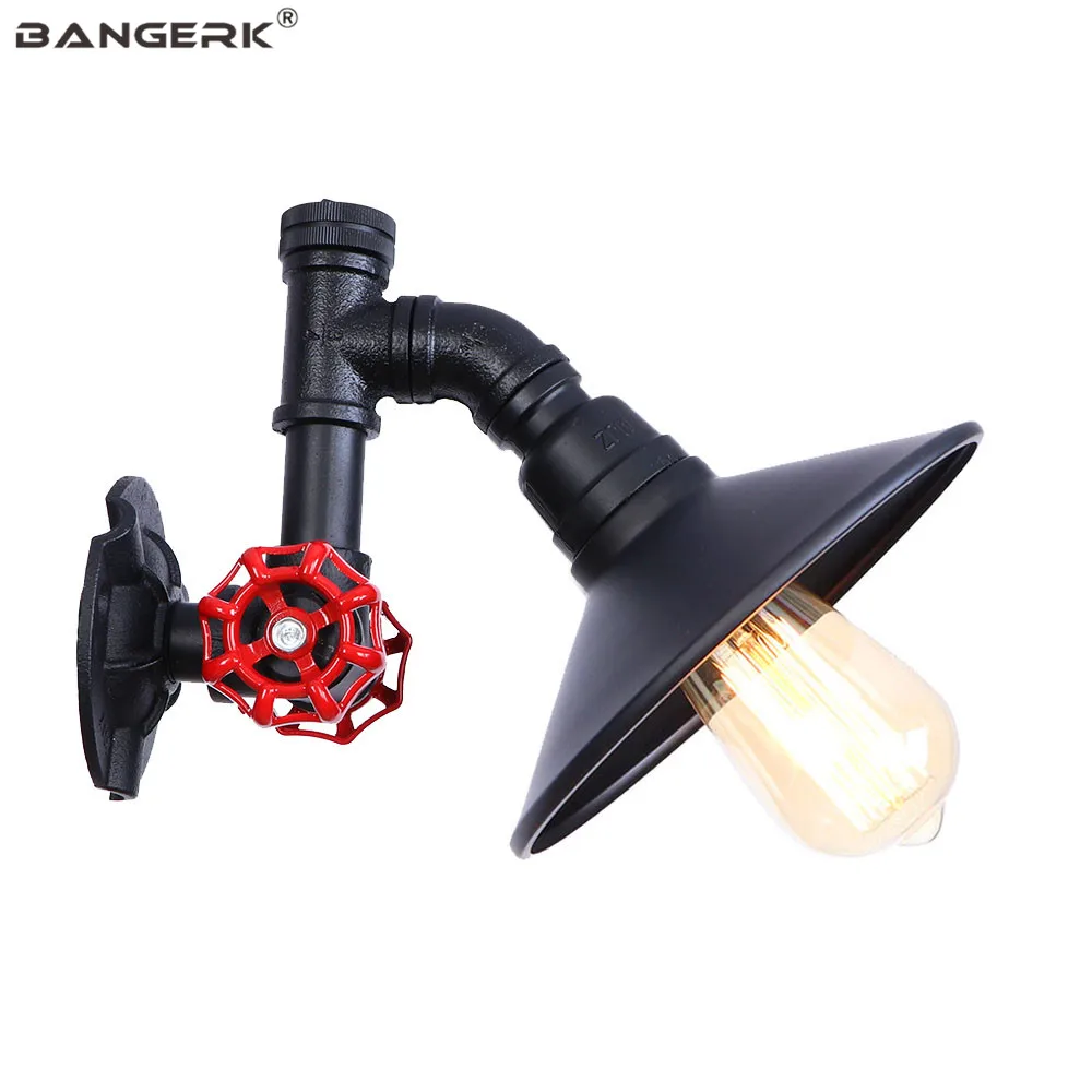 Промышленная водопроводная труба Настенные светильники черный железный