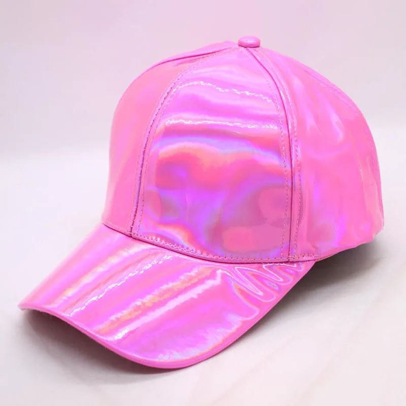 Бейсболка из ПУ кожи для мужчин и женщин крутая яркая Радужная Регулируемая