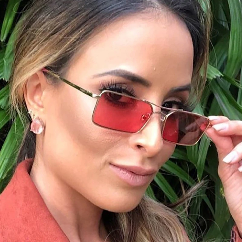 Новинка 2020 прямоугольные Солнцезащитные очки женские модные роскошные