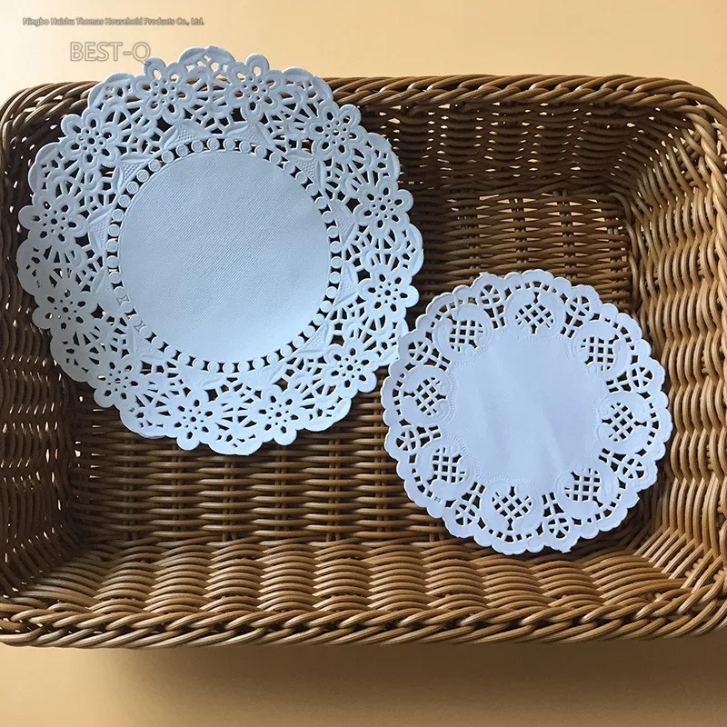 Round oval rectangular lace lace bottom pizza paper pad hollow out oil absorption of about 180 copies