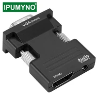 hdmi compatible to vga adapter tv box 1080p pc aux jack 3 5 video audio cable converter projector monitor projetor display port