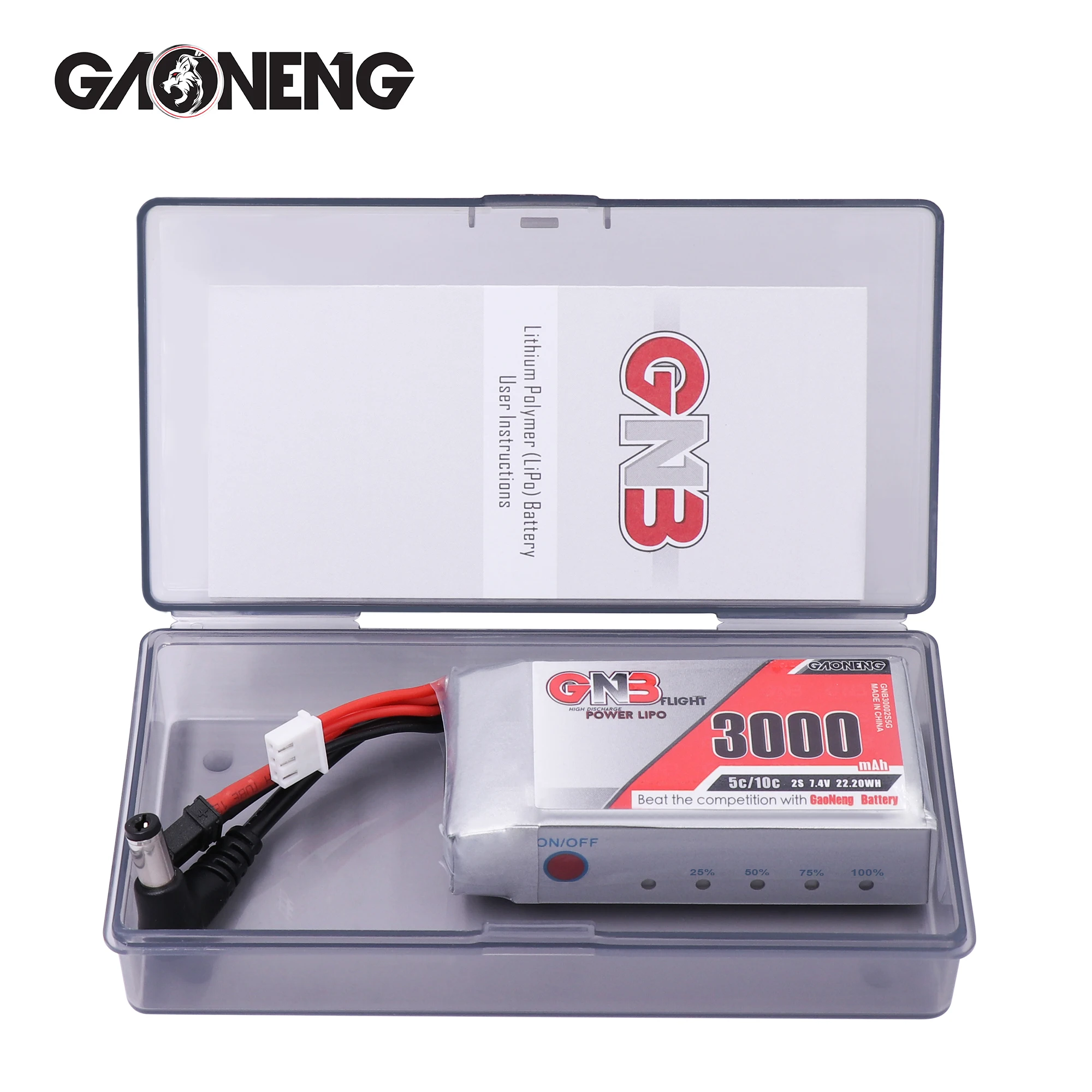 Gaoneng GNB 2S 3000 мАч 5C FPV очки Липо Индикатор заряда батареи для Fatshark Aomway Доминатор Skyzone