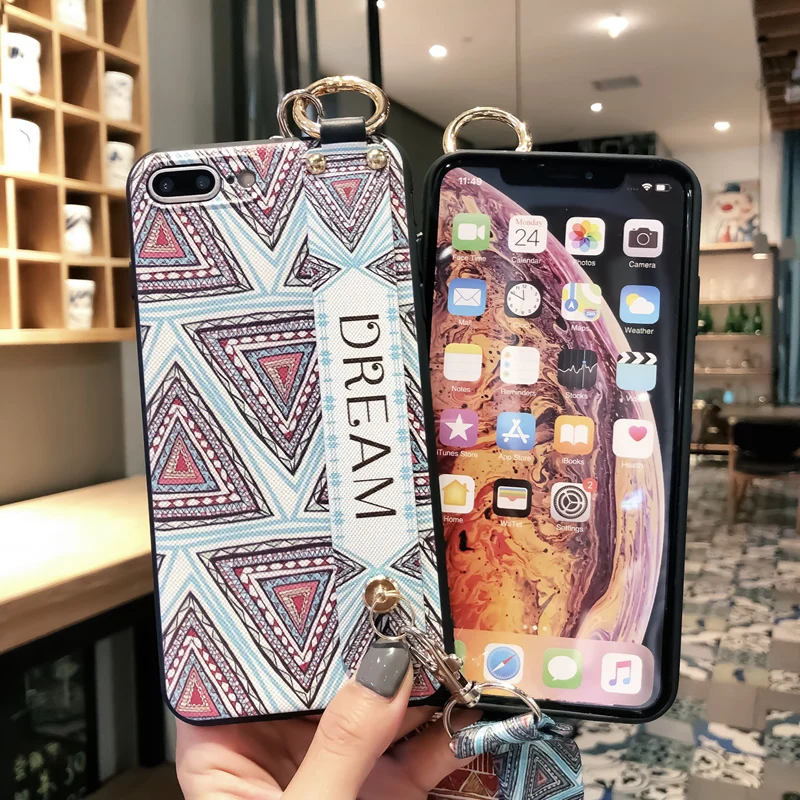 Чехол на запястье для huawei Honor 20 9 Lite V20 8X 9X mate 10 P30 Pro P20 Nova 3i 3 4 5 с этническим ремешком