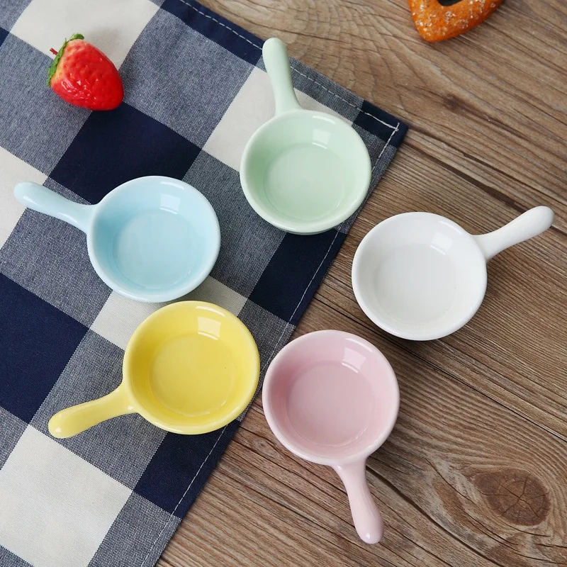 

Ceramic Sauce Dish Japanese-Style Dipping Plate Seasoning Container With Handle Universal Home Restaurant Condiment Bowl