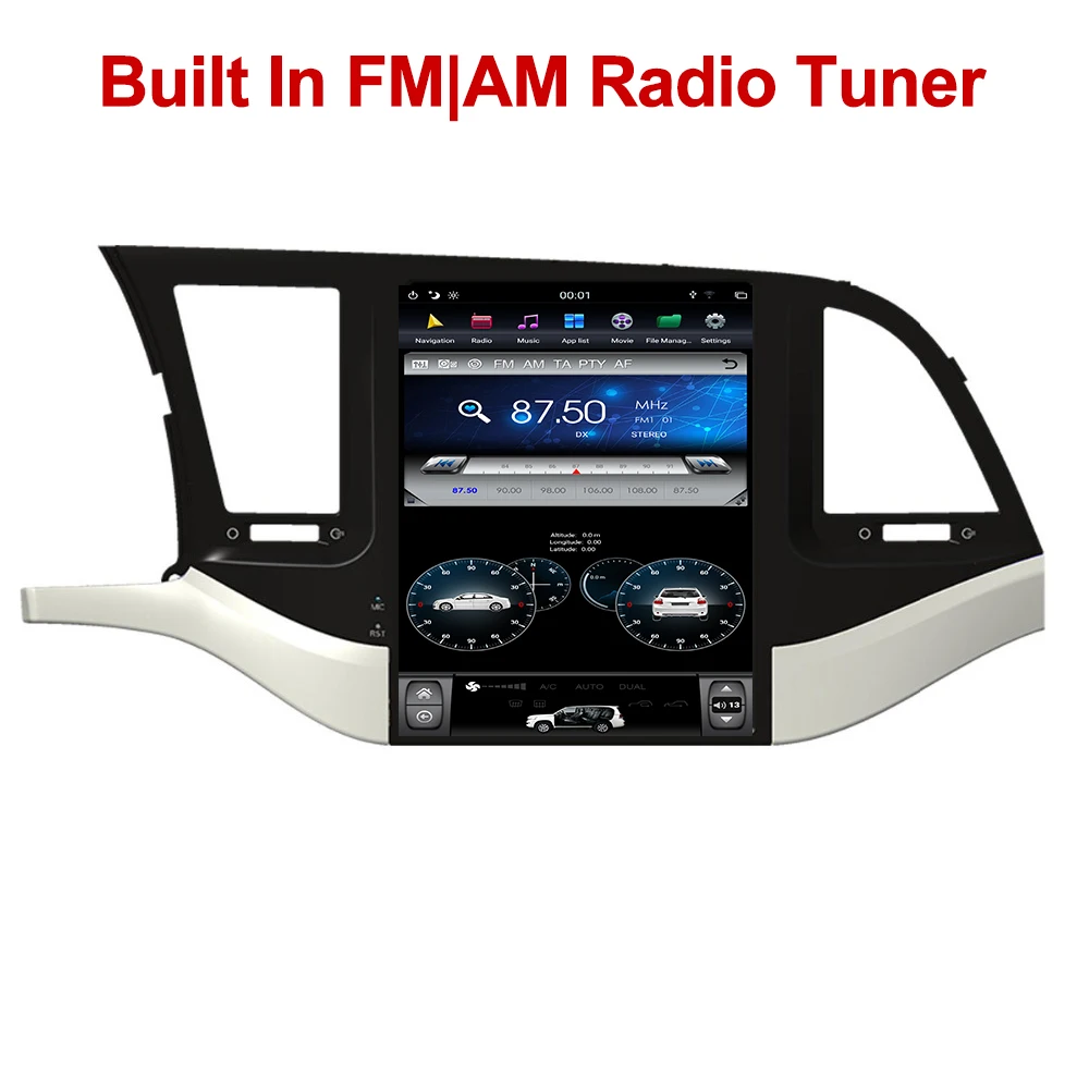 

YAZH 10.4" IPS Display Android 9.0 Auto Radio GPS Multimedia For Hyundai Elantra 2016 2017 2018 DSP Bluetooth 5.0 Car Stereo