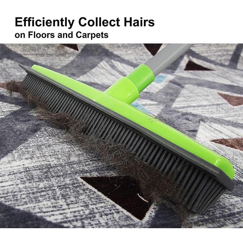 

Broom Rubber Pet Hair Bristles Scratch Resistant Sweeping for Effortless Removal of Animals Cats Dogs Hair Carpet Window