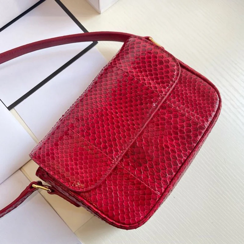 

Fashion Snakeskin Messenger Bag For Women Summer Bag Leather Lady Shoulder Bag