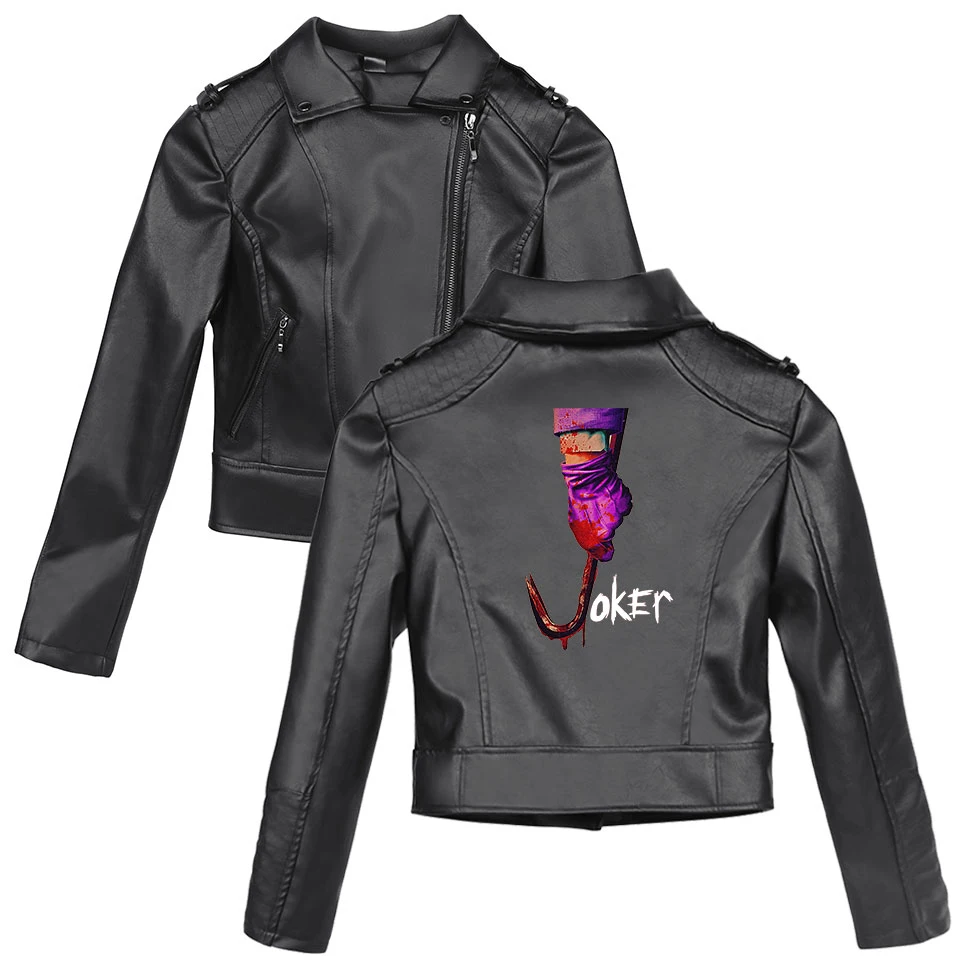 Куртка женская из ПУ кожи с принтом хаха Джокера модная Брендовая верхняя одежда