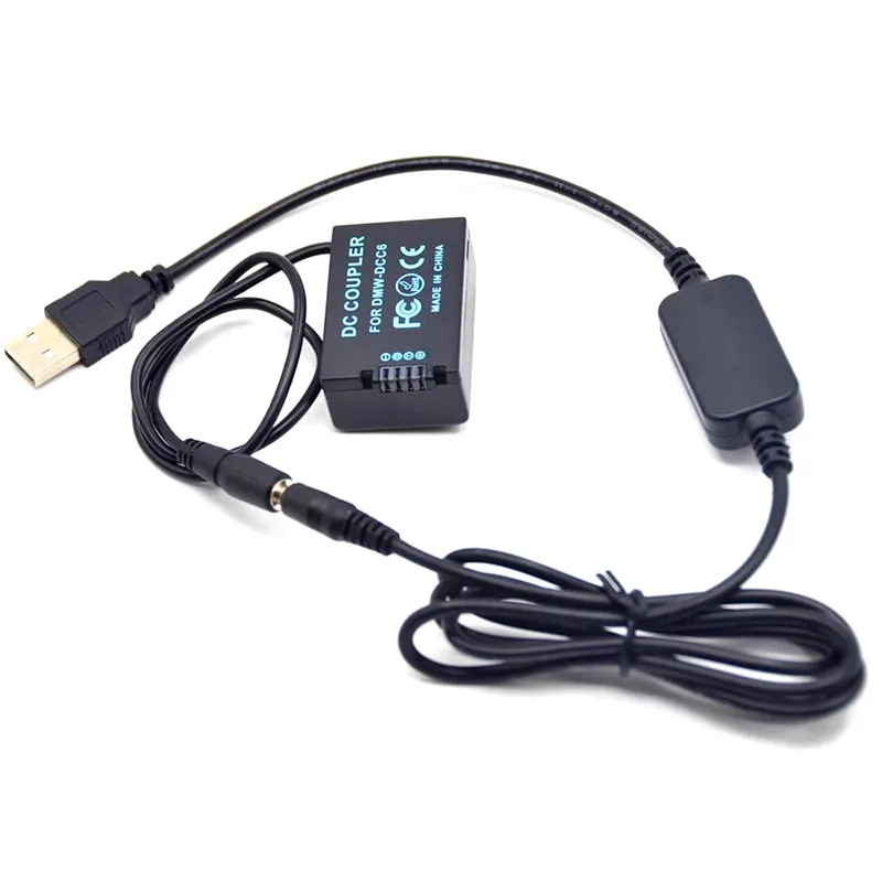 Внешний аккумулятор 5 В USB-Кабель-адаптер + искусственная батарея для Panasonic Lumix