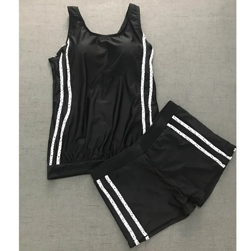 Спортивный танкини плюс размер женский купальник с шортами одежда для плавания