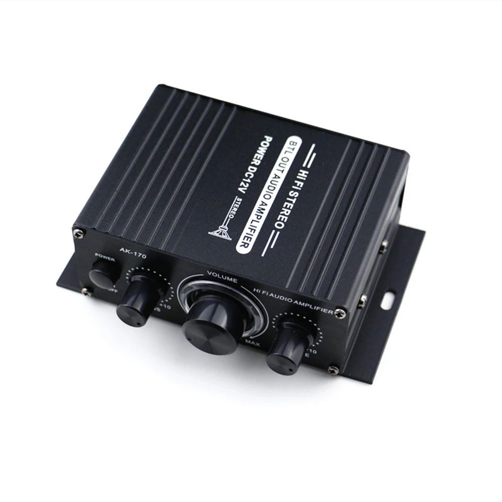 

Accessories Power Amplifier Black Aluminum alloy Bluetooth Stereo Receiver