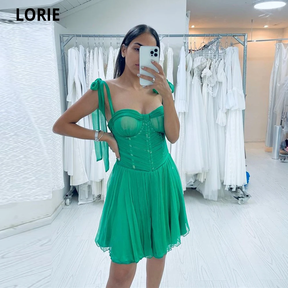 

LORIE Prom Dresses Vestidos De Fiesta Chiffon Strap Butterfly Short Homecoming Graduation Dress Boho Evening Gowns 2021