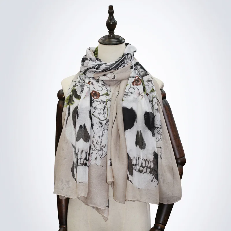 Новинка 2015 шали в виде черепа женские длинные мягкие аксессуары Классические