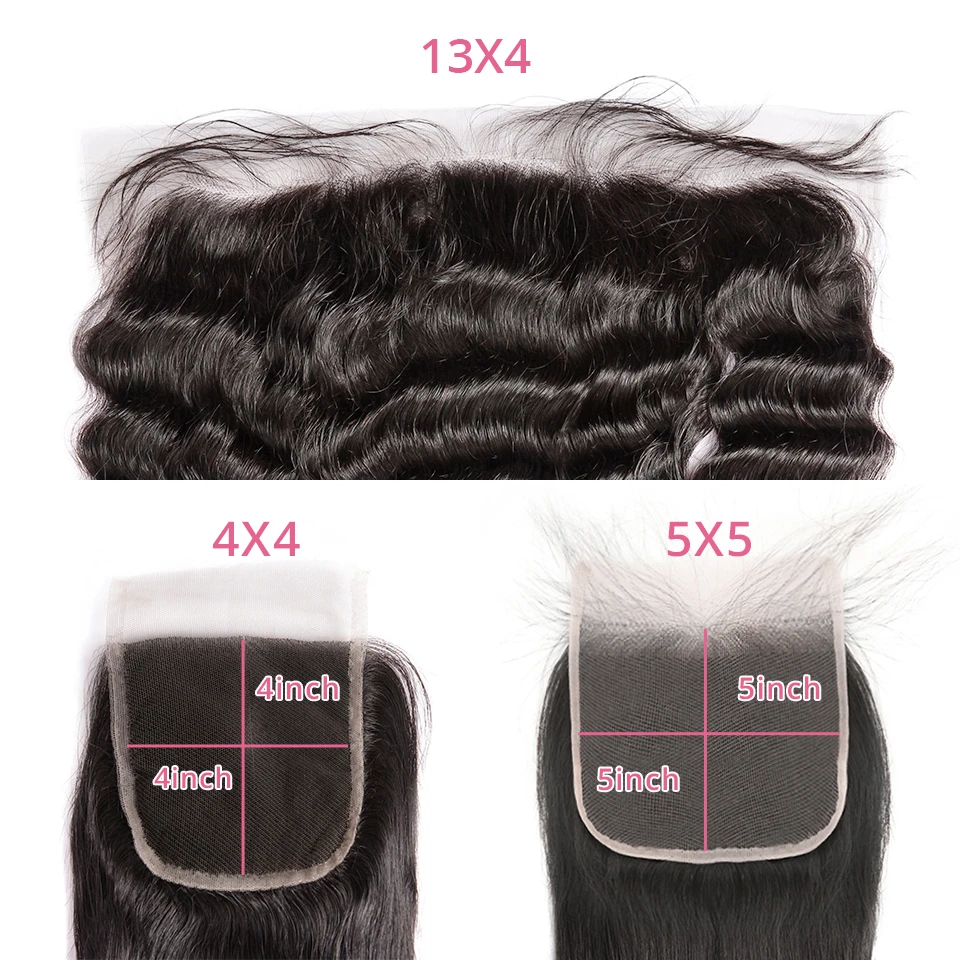 

13x4 HD Lace Frontal Undetectable 5x5 Transparent Lace Closure Preplucked Hairline Natural Wave Human Hair Melt Skin Perfectly